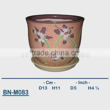 Vietnamese Ceramic Hand Carved Mini Flower Pot BN-M083