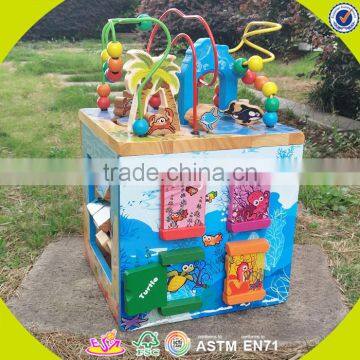 2017 Wholesale Wooden Baby Bead Maze Educational Wooden Baby Bead Maze Multi-function Wooden Baby Bead Maze W12D033 photo-6