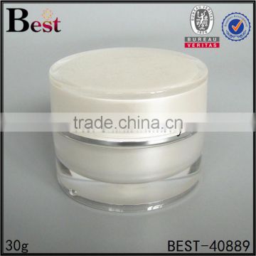 new design makeup product luxury acrylic cosmetic jar 15g 30g 50g pearl white acrylic cream jar