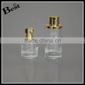 New Products Cosmetic Packaging 100ml Long Round Empty Crystal Bottle Glass Perfume Gold Aluminum Cap Bulk Buy From China photo-3