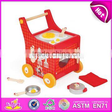 2017 New Design Funny Push Cart Wooden Kids Cooking Set W10C259 photo-3