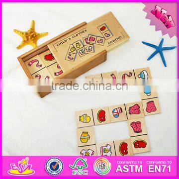 2016 New and popular children wooden mini domino toy WJ277619