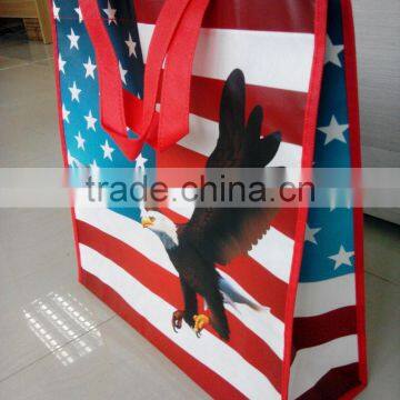 Long Nylon Webbing Handles Photo Picture Printing Laminated TNT Bag, Laminated Non-woven Shopper photo-6