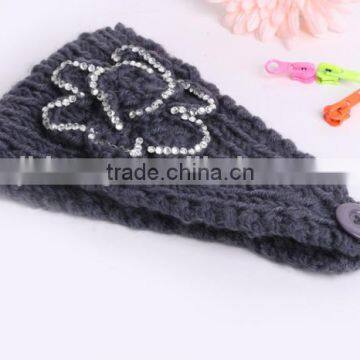 STOCK Wholesale Crystal Crochet Head Wraps Crochet Flower Knit Headwrap photo-5