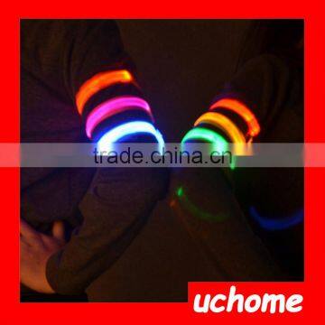 UCHOME Alibaba Manufacture Directly Sell Reflective Armband Snap Wrap Arm Band,Colorful Flashing Armband With LED Light Arm Band