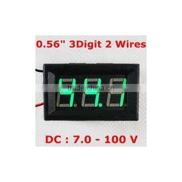 0.56" Green Led Two Lines DC 36V Digital Volt Meter For Car