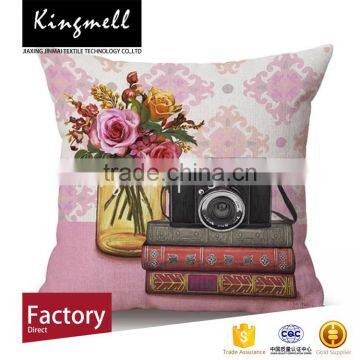 Wholesale digital printing linen cotton cushion 40x40cm square