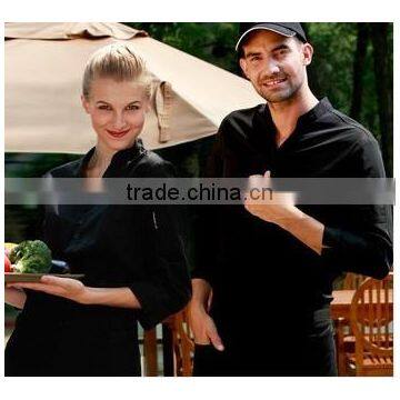 The waiter work clothes Male female V-neck work wear coffice chain uniform work wear hotel uniform