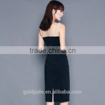 New Arrival 2016 High Quality Black Slip Dress Sexy Party Dress Evening Dress photo-2
