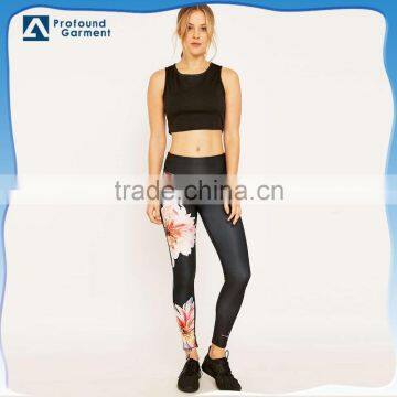 high quality slim fit yoga ladies printed leggings fitness nylon spandex