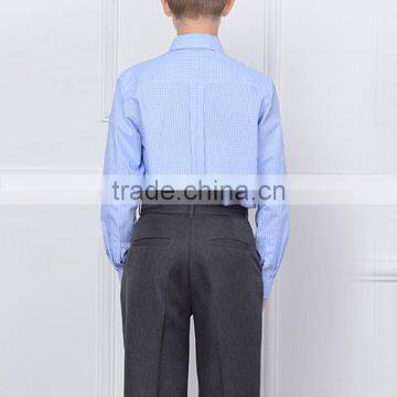 British Style 2017 Spring School Boys Shirt Long Sleeved Cotton Plaid Shirt photo-4