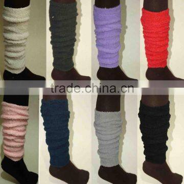 Knitted furry microfiber soft leg warmers