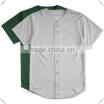 Blank Baseball Jersey Wholesale Custom Full Button Baseball Jersey Polyester Moisture Wicking Mesh Baseball Jersey