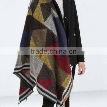 British wind Spring model women scarf joint colors imitated cashmere material 135*145cm female cappa