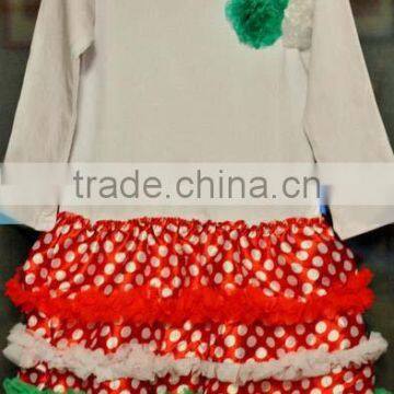 2014 wholesale christmas petti dress baby girl long sleeves dress outfits