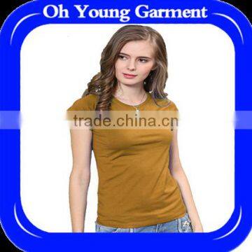 Comfortable feelings 100% cotton tshirt for woman,female thsirt custom print on plain tshirt women