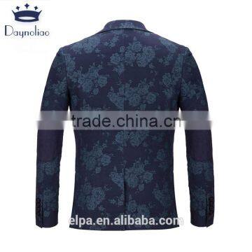 Daynoliao 2016 New Arrival Printed Pattern Mens Blazer One Button Slim Fit Men Business Casual Male Party Jacket photo-4