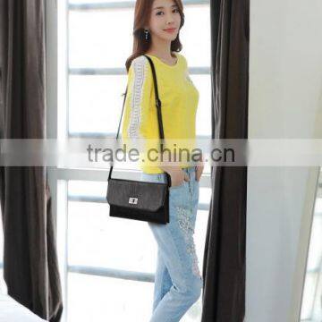 PU Leather Polyester Solid 82694 Girls Shoulder Long Strip Bag photo-4