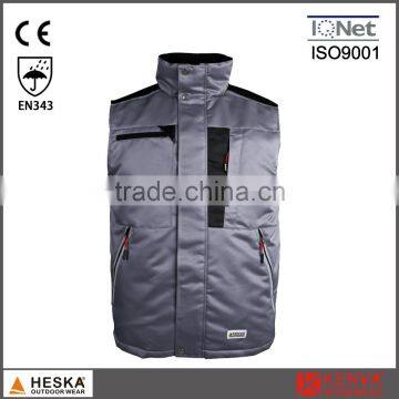 Good Quality Protective Workwear Winter Bodywarmer Men Padded Waistcoat photo-3