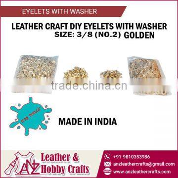 Golden Color Leather Craft Eyelets with Washer at Reasonable Price