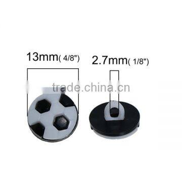 Resin Sewing Buttons Scrapbooking Single Hole Round Black & White Football Pattern photo-2
