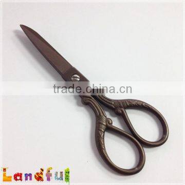 Vintage Special Engraved Lace Fabric Wool Bronze Scissors photo-5