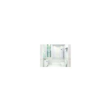 5mm Bent Decorative Bathroom Shower Toughened Glass Clear / White . Beveled Edge