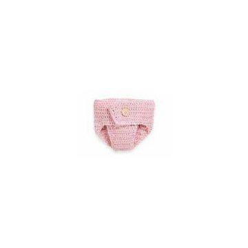 Warm Pink Crochet Baby Items Washable Knitted Diaper Cover For 3-12 Months Baby