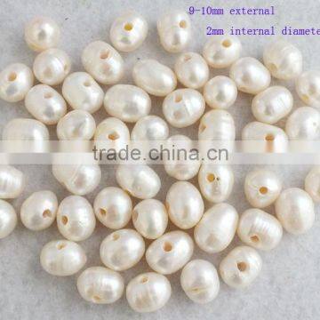 9-10mm large hole freshwater pearl beads 2mm hole!
