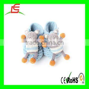 LE A0108 Organic Cotton Booties - Bear knit baby winter shoes