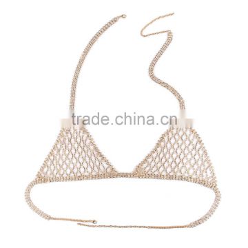 2017 New Sexy Women Fashion Hollow Rhinestone Body Bra Brassiere Chain Trend Statement Body Chain Jewelry