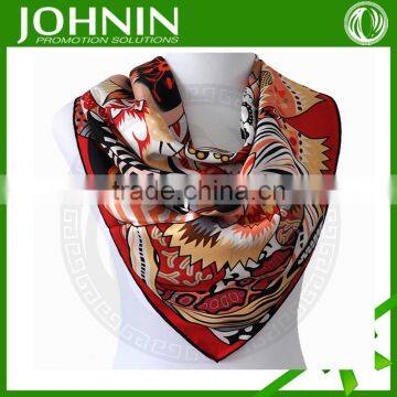 Latest Comfortable Digital Print Colorful JOHNIN Brand Square Silk Satin Scarves photo-3