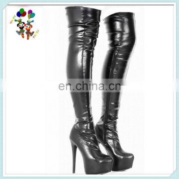 Party Fancy Dress Sexy Women Black PU Leather High Heel Boots HPC-1866