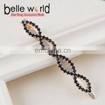 Fancy Wholesale Shiny Rhinestone Metal Hair Clips for women