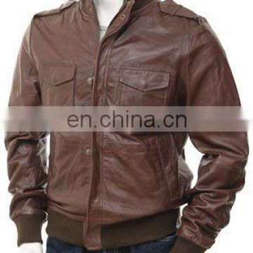 Men Leather Bomber Jacket/ Fashion Leather Bomber Men's Jacket/ Bomber Jackets for Men