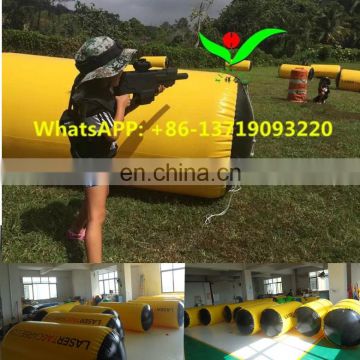 Guangzhou inflatable 0.9mm PVC tarpaulin paintball bunker china paintball barrel