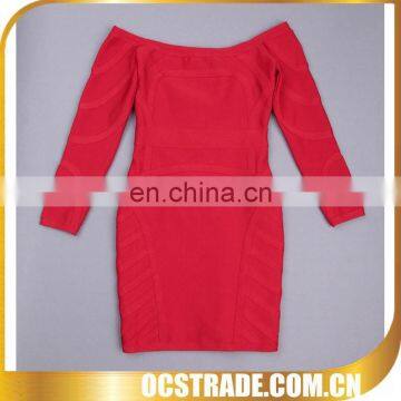 2014 wholesale long sleeve bandage red plus size cocktail dresses