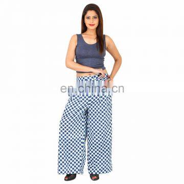 Handmade Women Wear Floral Printed Loose 100%Cotton Trousers Wide Leg Palazzo Long Unisex Yoga Pants