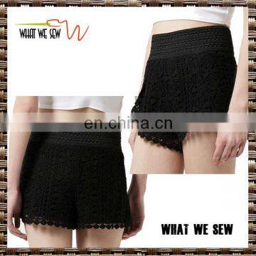 hot sale women black crochet lace pattern shorts girls han edition summer shorts