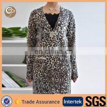 Leopard Printed Wholesale Cashmere Dress Coat