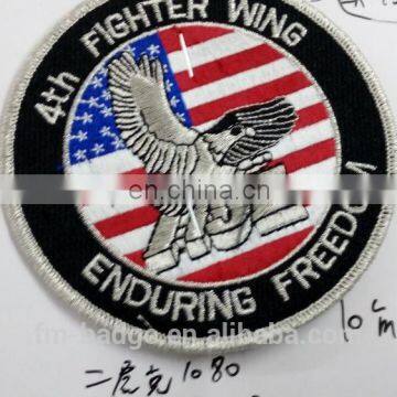 Sew-On Uniform Embroidery Patch for Clothes,,iron on USA Fighter Wing Patch, Enduring Freedom Embroidered Badge