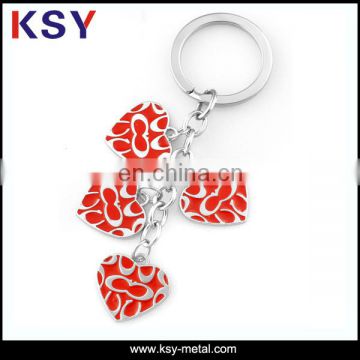 Personalized love shaped custom colour metal keychains for her