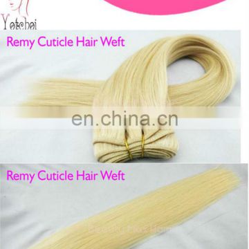 Hot sale factory cheap price high quality 100% human remy humanhair extension weft blonde