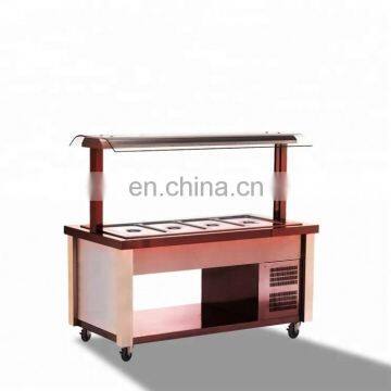 Sliding Door Salad Bar Wooden Bar Fridge Restaurant Equipment Display Saladette Chiller With CE Guangzhou Chiller Manufacturer