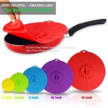 5PCS Reusable Silica Gel Spill Stopper Cover Universal Silicone Food Bowl Pot Lid Silicone Cover Pan Cooking Kitchen Accessories photo-5