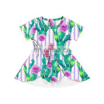 cactus and flower pattern Toddlers lovely Casual Baby Girl Romper jumpsuit