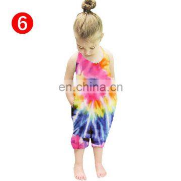 Wholesale Summer Tie Dye Overall Children Boutique Girl Romper photo-6
