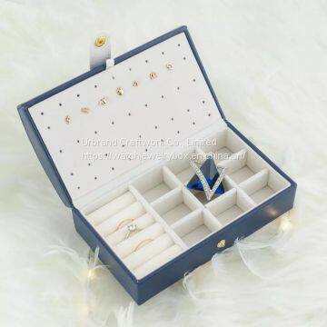 2021 Custom Logo Small PU Leather Jewelry Box Organizer Velvet Travel Earring Ring Necklace Storage Case For Girls photo-4