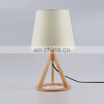 European Style 3 Legs Triangular Wooden Table Lamp Reading Lights Best Sale E27 Table Lamp for Bedroom photo-2
