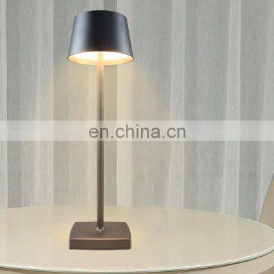 Modern Black gold outdoor led table lamp step-less dimming rechargeable LED desk light